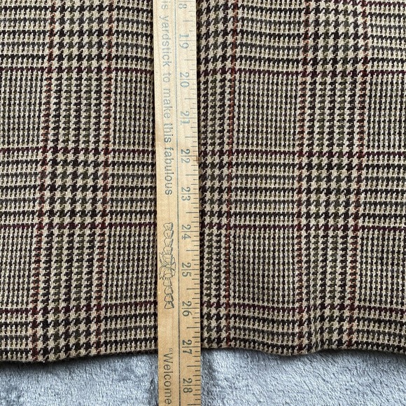 VTG Equestrian Blazer Womens 6P Brown Plaid Wool Blend Velvet Collar Preppy City - Picture 15 of 15
